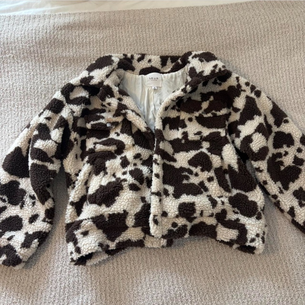 Cow Print Fleece Jacket